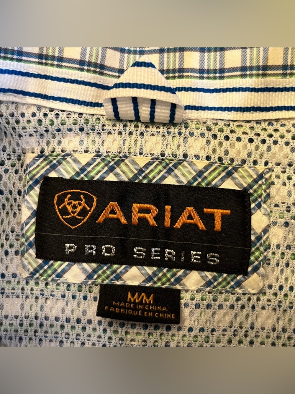 Ariat Pro Series Vented Plaid Shirt Men's Medium Cowboy Rodeo Rancher Farmer - Picture 8 of 13